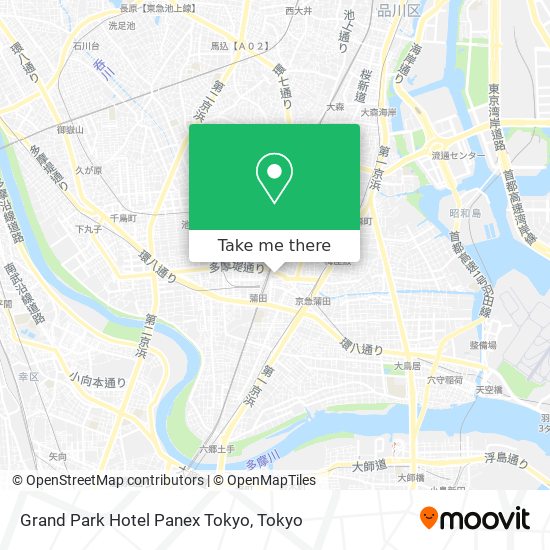 Grand Park Hotel Panex Tokyo map