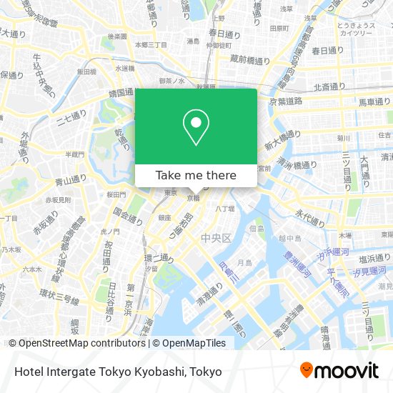 Hotel Intergate Tokyo Kyobashi map