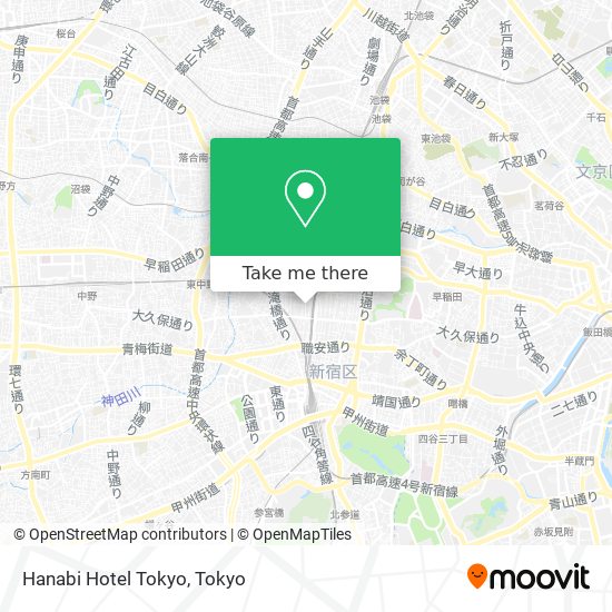 Hanabi Hotel Tokyo map