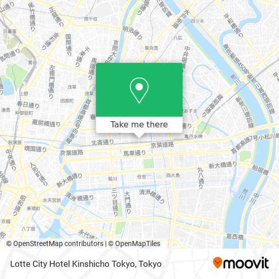 Lotte City Hotel Kinshicho Tokyo map