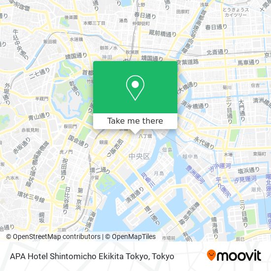 APA Hotel Shintomicho Ekikita Tokyo map