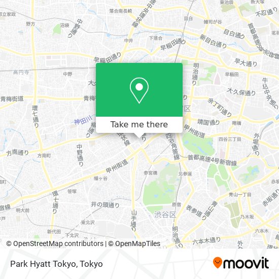 Park Hyatt Tokyo map