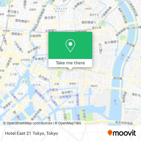 Hotel East 21 Tokyo map