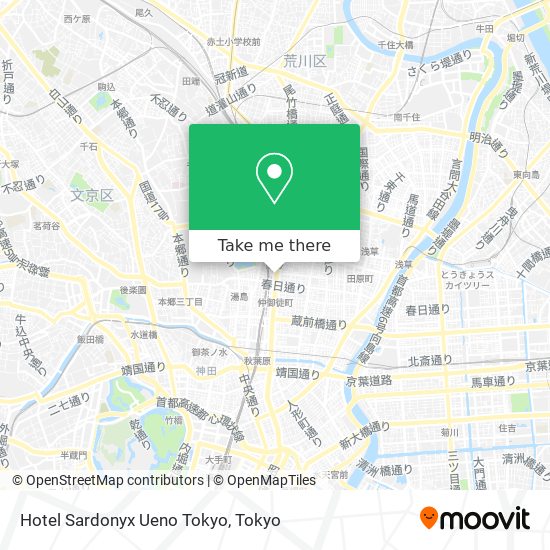 Hotel Sardonyx Ueno Tokyo map