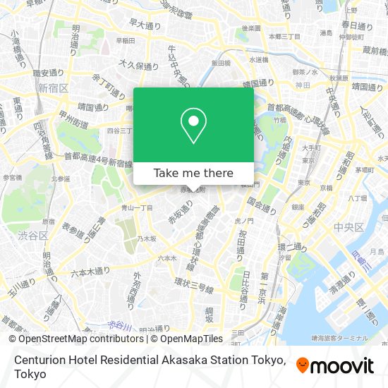 Centurion Hotel Residential Akasaka Station Tokyo map