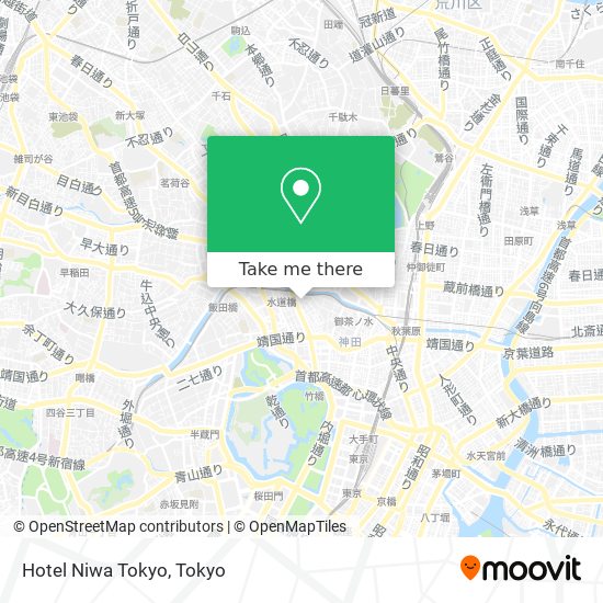Hotel Niwa Tokyo map