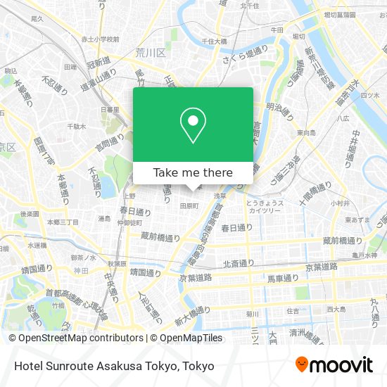 Hotel Sunroute Asakusa Tokyo map