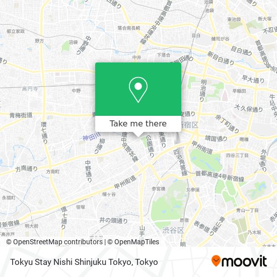 Tokyu Stay Nishi Shinjuku Tokyo map