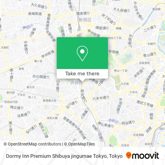 Dormy Inn Premium Shibuya jingumae Tokyo map
