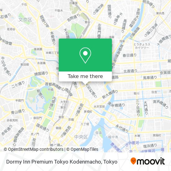 Dormy Inn Premium Tokyo Kodenmacho map