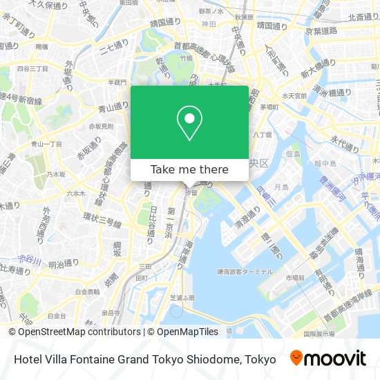 Hotel Villa Fontaine Grand Tokyo Shiodome map