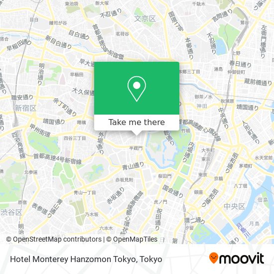 Hotel Monterey Hanzomon Tokyo map