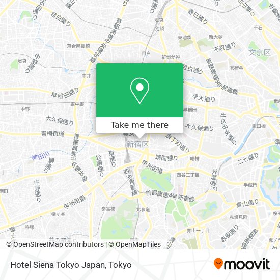 Hotel Siena Tokyo Japan map