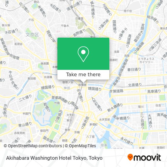 Akihabara Washington Hotel Tokyo map