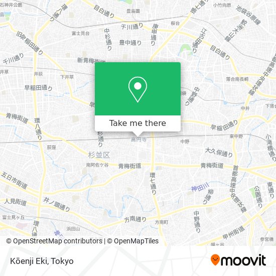 Kōenji Eki map