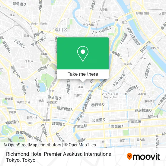 Richmond Hotel Premier Asakusa International Tokyo map