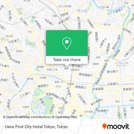 Ueno First City Hotel Tokyo map