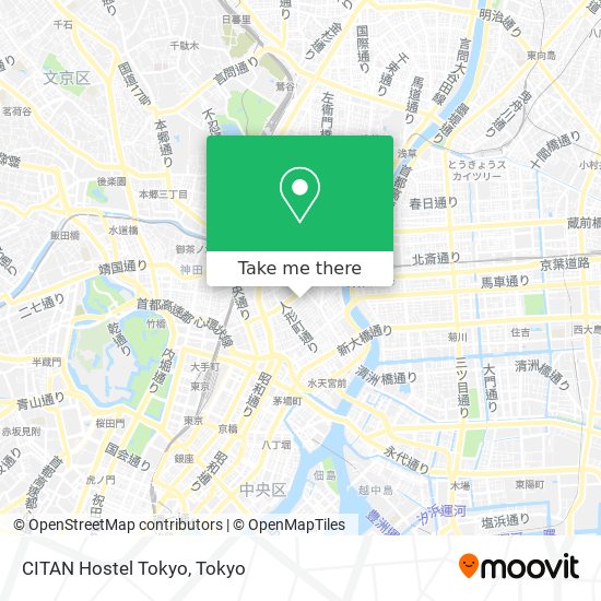 CITAN Hostel Tokyo map