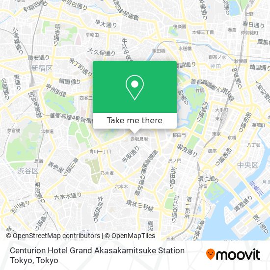 Centurion Hotel Grand Akasakamitsuke Station Tokyo map