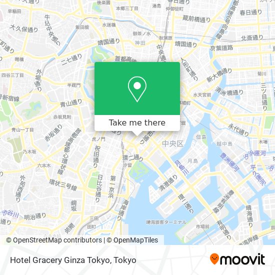 Hotel Gracery Ginza Tokyo map