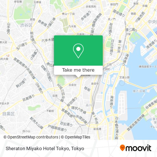 Sheraton Miyako Hotel Tokyo map