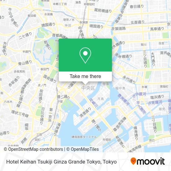 Hotel Keihan Tsukiji Ginza Grande Tokyo map