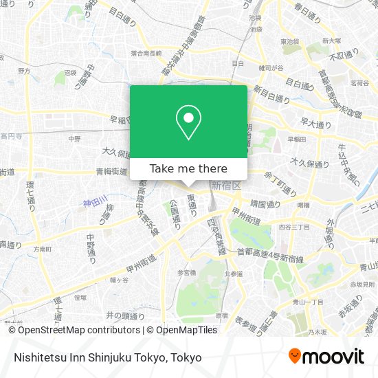 Nishitetsu Inn Shinjuku Tokyo map