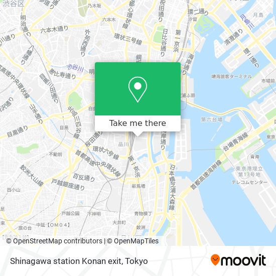 Shinagawa station Konan exit map