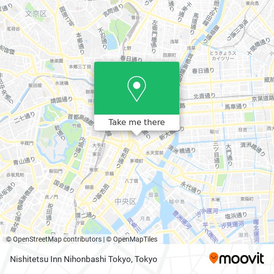 Nishitetsu Inn Nihonbashi Tokyo map