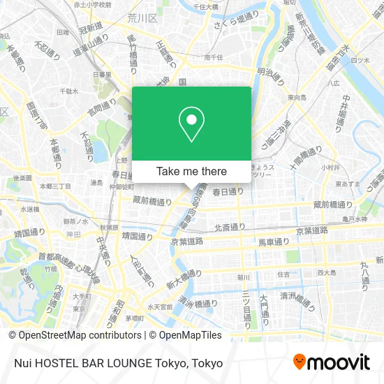 Nui Hostel Bar Lounge Tokyo map