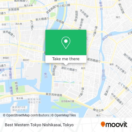 Best Western Tokyo Nishikasai map