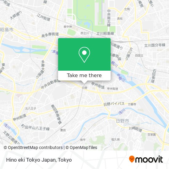 Hino eki Tokyo Japan map