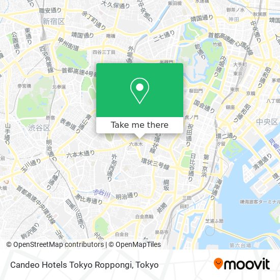 Candeo Hotels Tokyo Roppongi map