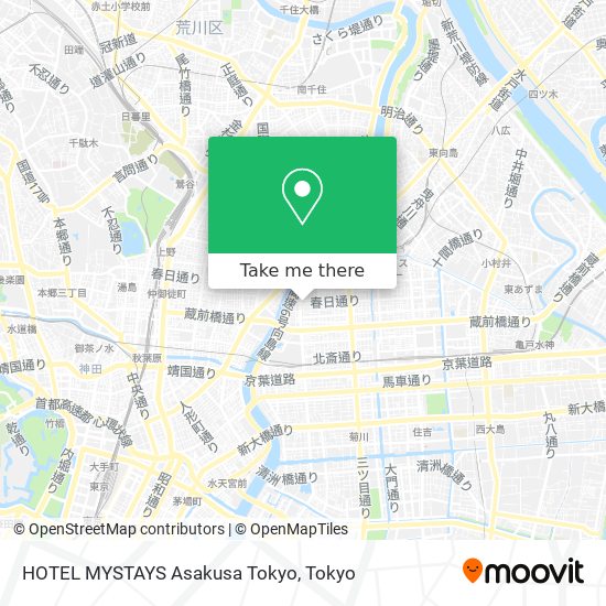 HOTEL MYSTAYS Asakusa Tokyo map