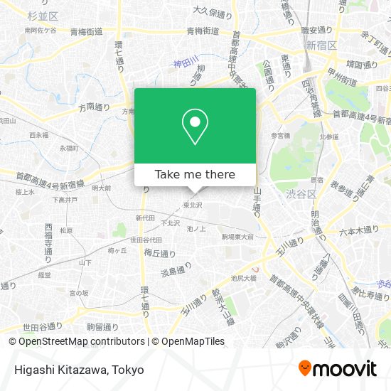 Higashi Kitazawa map