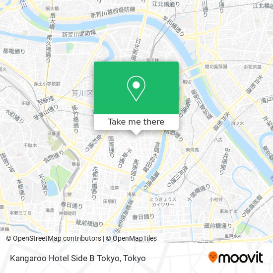 Kangaroo Hotel Side B Tokyo map