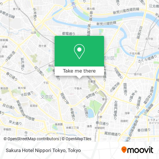 Sakura Hotel Nippori Tokyo map