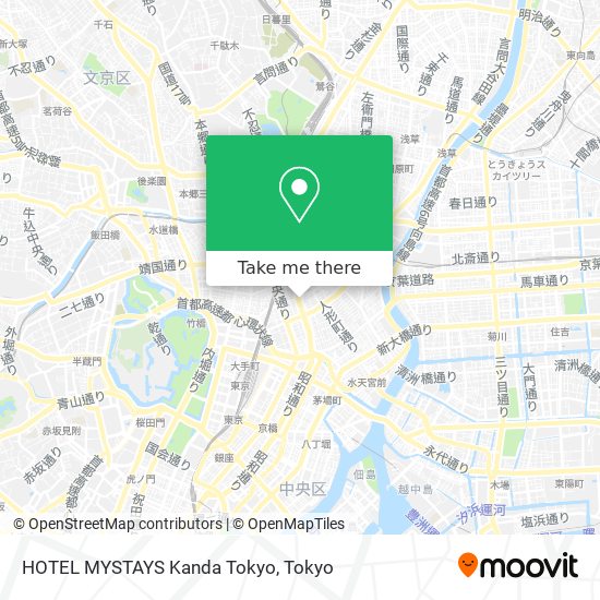 HOTEL MYSTAYS Kanda Tokyo map
