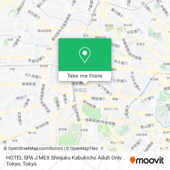 HOTEL SPA J MEX Shinjuku Kabukicho Adult Only Tokyo map