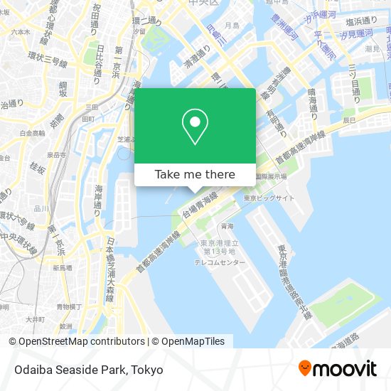 Odaiba Seaside Park map
