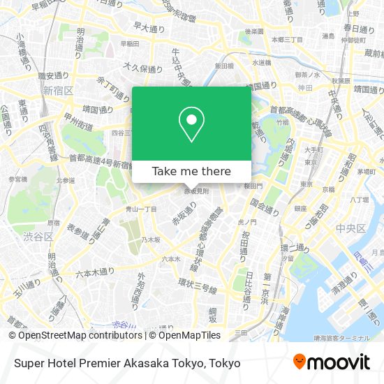 Super Hotel Premier Akasaka Tokyo map