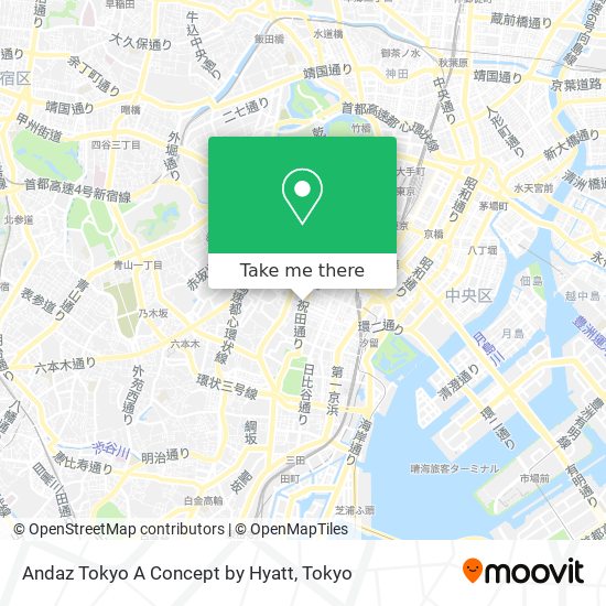 Andaz Tokyo A Concept by Hyatt map