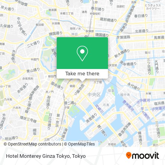 Hotel Monterey Ginza Tokyo map