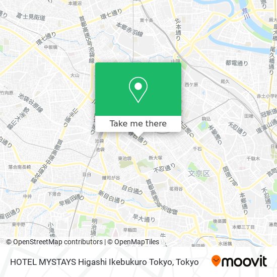 HOTEL MYSTAYS Higashi Ikebukuro Tokyo map
