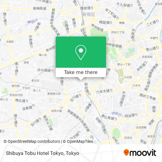 Shibuya Tobu Hotel Tokyo map