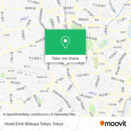 Hotel Emit Shibuya Tokyo map