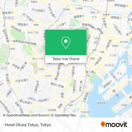 Hotel Okura Tokyo map