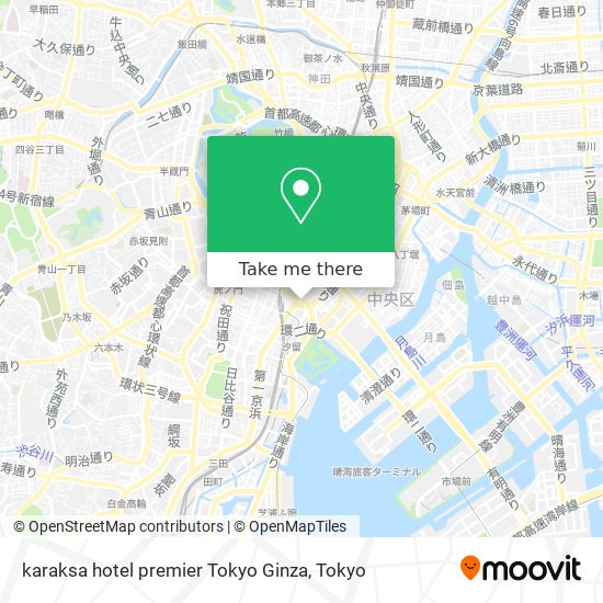 karaksa hotel premier Tokyo Ginza map