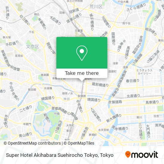 Super Hotel Akihabara Suehirocho Tokyo map