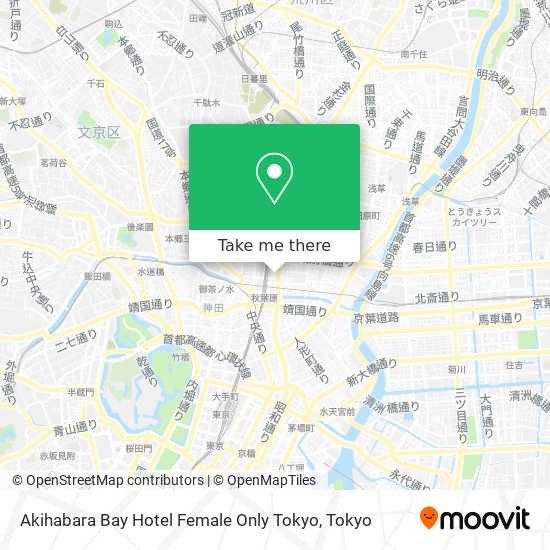 Akihabara Bay Hotel Female Only Tokyo map